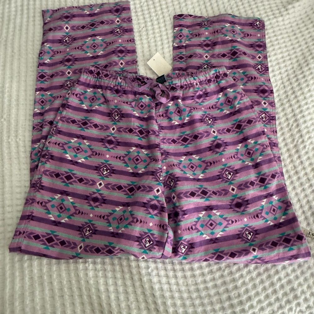 New Big Dog Purple Geometric Dog Pattern Pajama Pants small